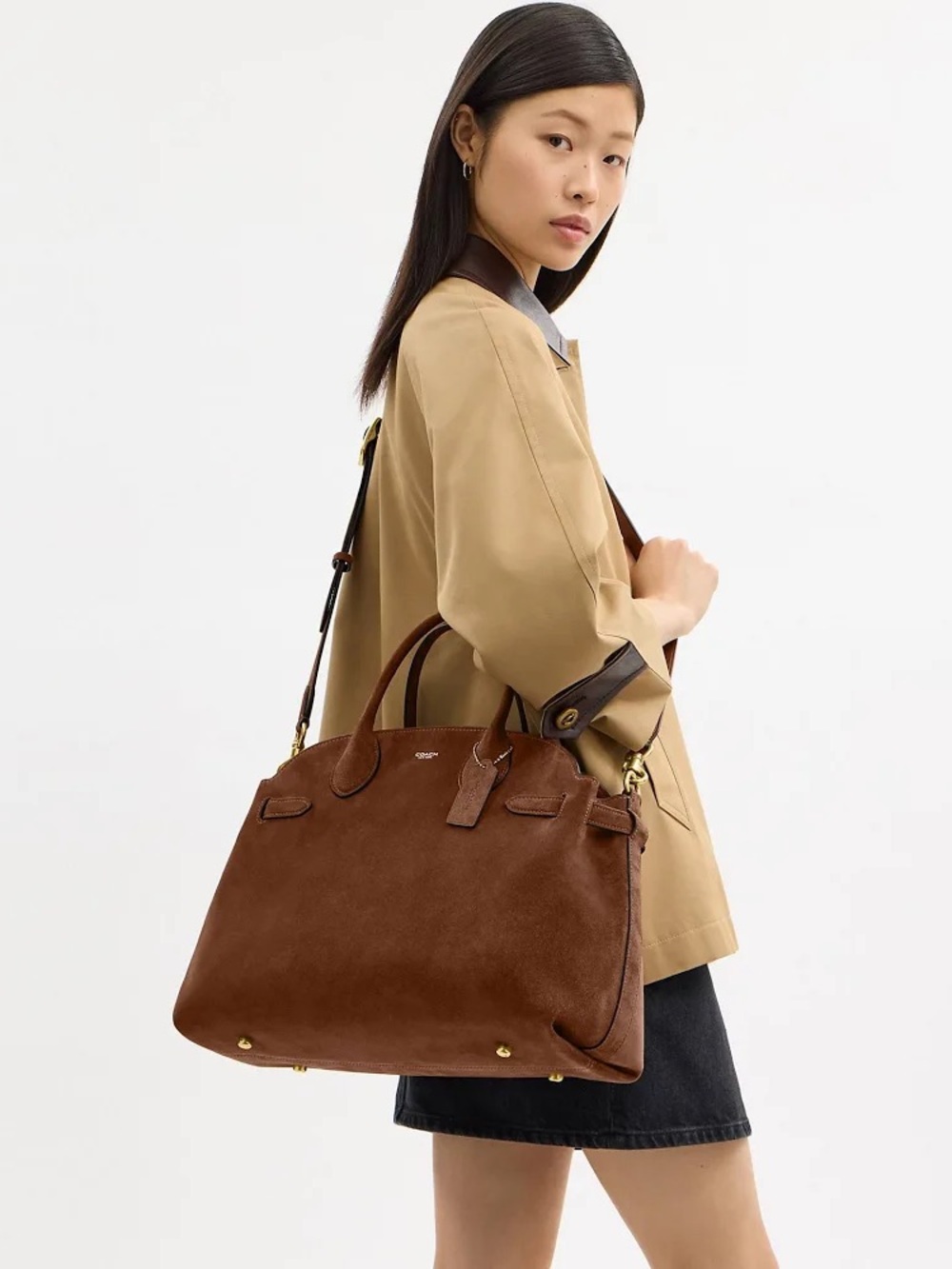 Coach Empire 40 Suede Brown Carryall - Picture 5 of 11